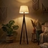 Triune Beige Jute Floor Lamp with Beige Jute Base