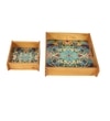 Mystic Mandala Wooden Tray Set – Set of 2