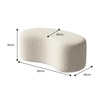 Wooden Twist Wnzzy Stylish Soft Boucle Upholstery Bench Ottoman in White Colour