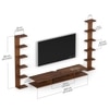 BLUEWUD Estoye Large Engineering Wood Wall Mount TV Entertainment Unit Set Top Box Stand/TV Cabinet Panel with Shelves for Books & D�cor Display Unit, Ideal for 60�(Brown Maple)