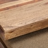 Irish Sheesham Wood Coffee Table With 2 Stools Set In Teak Finish & Jute Beige Fabric Cushions