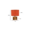 Derenik Orange Jute Table Lamp with Natural Wood Base