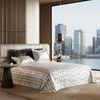 Stoa Paris Super King 5PC Satin Bedding Set  5PC Black-White Gold
