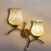 Devansh Metal Electric Wall Light in Gold Colour with Multi Shade Count of 2 Lights