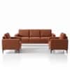 Nordic 3 Seater Sofa with 2 Matching Armchairs Chestnut