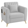Daraco Velvet 1 Seater Sofa in Grey Color