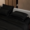 Stoa Paris Super King Size Bedsheet with 4 Pillow Covers  Size Midnight Black