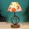 Delaney Multicolor cotton Table lamp with Wood & Iron Base
