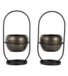 Textured Apple Planter Set Of 2 In Black And Gold Colour