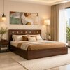 Erinnyes Engineered Wood Queen  Size Bed With Box Storage (Walnut Finish)