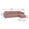 Daraco Velvet L shape 5 Seater Sofa in Peach Color