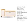 Hexa Red Engineered Wood Shoe Rack in Giant Wood and Frosty White Colour