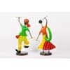 Desert Art Metal Handpainted Dandiya Couple Showpiece Set of 2 in Yellow Colour