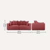 Leon 3 Seater Pull Out Sofa cum Bed  in Dusty Rose Colour