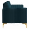 Veniza Velvet 3 Seater Sofa In T Blue Colour