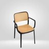 Kepler Brooks Zen Cafeteria Dining Chair With Arms in Black Colour