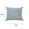 Hip Hop Hooray Jacquard Cushion Cover With Pom Poms  Blue 16X16 Inches