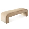 Floran Velvet 2 Seater Ottoman Bench in Cream  Color