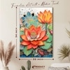 Abstract Colorful Lotus Canvas Wall Art 22 x 34 Inch