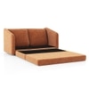 Kobi 2 Seater Fold Out Sofa Cum Bed in Burnt Orange Colour with topper