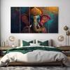 The Castle Decor Lord Ganesha Wall Painting Wooden Framed 27x48 Inch (Style 19)
