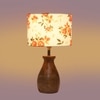 Devansh Multicolor Cotton Table Lamp With  Wood Natural Base (7X13 Inches)-15