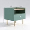 Verdeluxe Wood Side Table in Green Colour