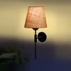 Devansh Metal Electric Wall Light in Black Colour with Beige Shade Count of 1 Light