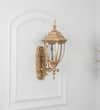 GRIVALE Antique Gold Decorative Aluminium Outdoor Wall Lamp