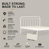 Hampton Metal Non Storage King Bed in Glossy Ivory Finish