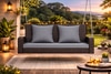 Carry Bird Wicker Patio Furniture Outdoor Balcony Swings In Brown Colour