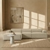 Sophisticated Wood Right Aligned 3-Seater With Upholstery Non Storage Sofa In Grey Colour