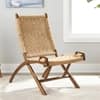 NatWest Sheesham Wood Vintage Balcony Chair in Natural Jute Rope Canning