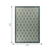 Jaipur Rugs Diamond Wool 6x9 Feet Medium Sea Green And Light Sea Mist Dhurrie Carpet