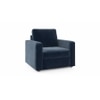 Apollo Compact 1 Seater Fabric Sofa in Sea Port Blue Velvet Colour