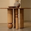Andaman Baratang Solid Wood Four Seater Round Dining Table in Brown Colour