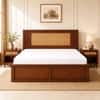 Aaranya Solid Wood Compact Queen Bed Box Storage Provincial Teak Finish Mattress 60 x 72 Inches