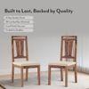 Martha Solid Wood Dining Chair Set Of 2 In Teak Finish