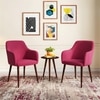 Owen Fabric Lounge Chair in Raspberry Colour