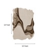 Handmade Wool Shaped Rug Modern Abstract Wave Brown Beige 10 x 14 Feet Carpet