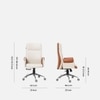 Ettorez Flair Hb Ultra Premium Leatherette Office Chair In Cream And Tan Colour