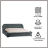 Casa Haven Relax Queen Size Bed in velvet With Engineered Hardwood Frame & Hydraulic Storage