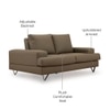 Benjamin 2 Seater Leatherette Sole in Ash Grey Colour