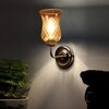 Devansh Steel Electric Wall Light in Steel Colour with Lavender Shade Count of 1 Light