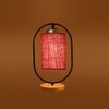 Devansh Maroon Jute Drum   Wooden & Iron Table Lamp -17 Inch Height  -L