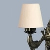 Devansh Metal Electric Wall Light in Antique Gold Colour with off-white Shade Count of 1 Light