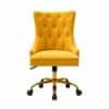 Doe Buck Swen Luxury Yellow Tufted Velvet Office Chair