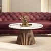Sienne Round Soildwood and Toronto Coffee Table in Bronzed Oak Finish