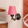 Devansh Metal Electric Wall Light in Antique Gold Colour with Pink Shade Count of 1 Light