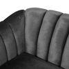 Mid Century Fabric Sofa (Dark Grey Velvet)